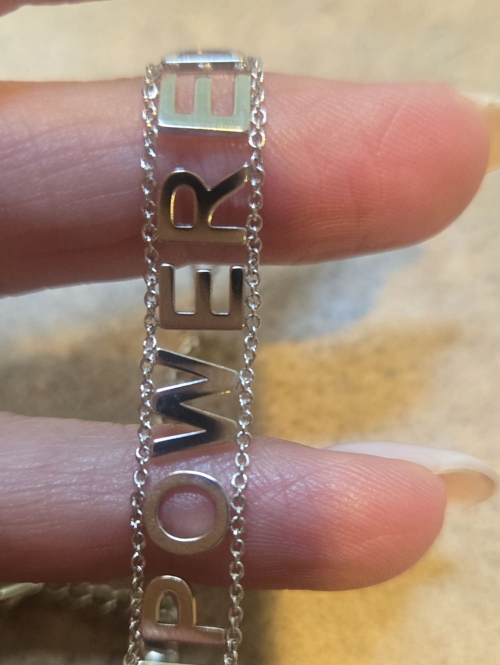 EMPOWERED Silver Adjustable Bracelet - Picture 4 of 4